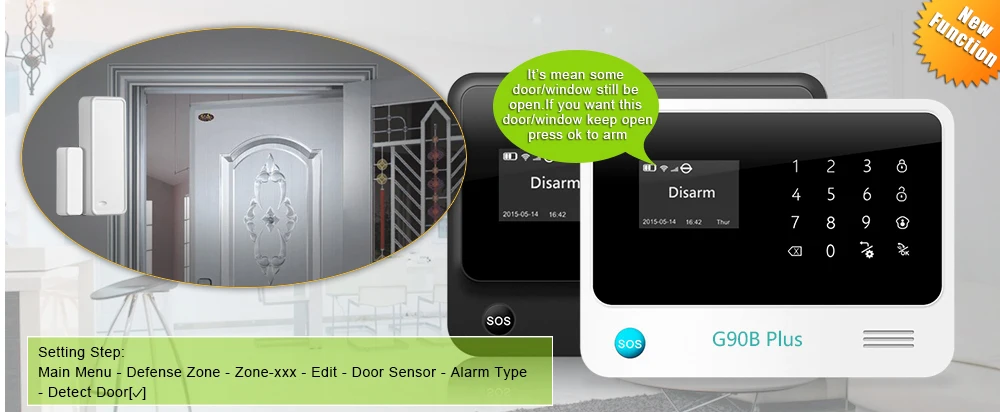Smarsecur G90Bplus Беспроводная GSM сигнализация Android IOS приложение управление wifi GSM сигнализация сенсор комплект английский, русский, испанский голос