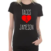 2017 Women’s T-Shirts Tumblr Funny Harajuku I Love Tacos Jameson Punk Clothes T-shirts for Women Vintage Bts TShirt Female Tops
