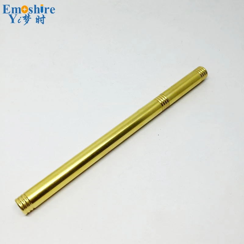 Emoshire The latest bright brass pen High quality pure copper pen Handmade metal Gel pen Brass gold hoop bar pen (9)