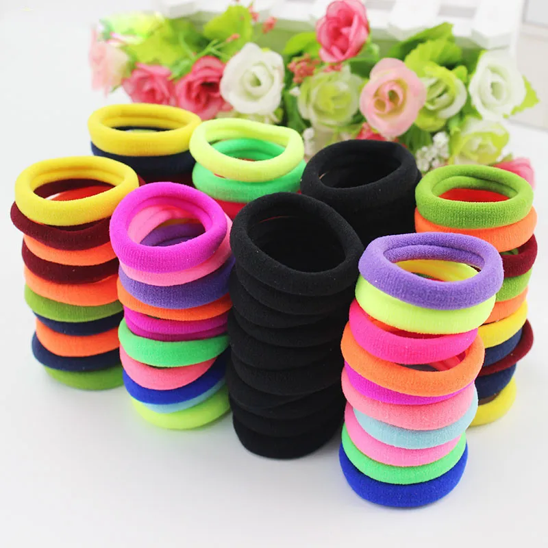 24pcslot Candy Fluorescence Colored Hair Holders High Quality Rubber Bands Hair Elastics Accessories Girl Women Tie Gum 1 (8)