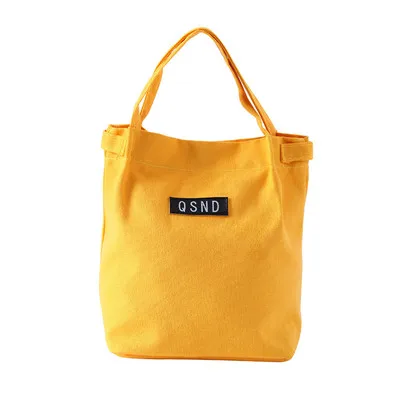 Многофункциональный портативный холст для обеденного мешка, сумка для пикника, сумка для женщин, сумка-тоут, термоизолированная сумка Bento, сумка-холодильник для хранения - Цвет: Цвет: желтый