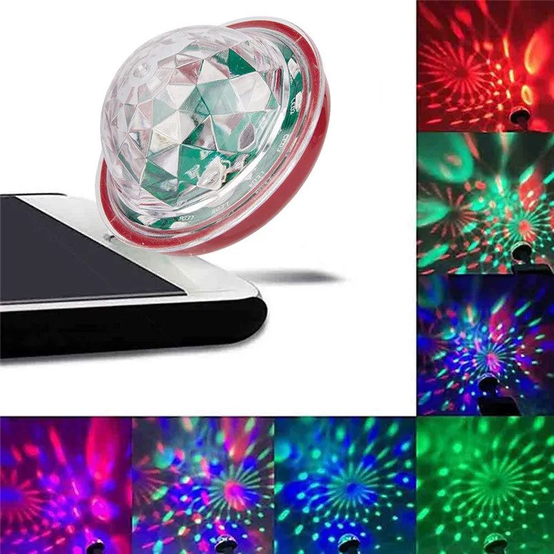  USB Mini LED RGB Disco Stage Light Party Club DJ KTV Xmas Magic Phone Crystal Magic Ball Lamp Luces Led Decoracion 40JUL1511