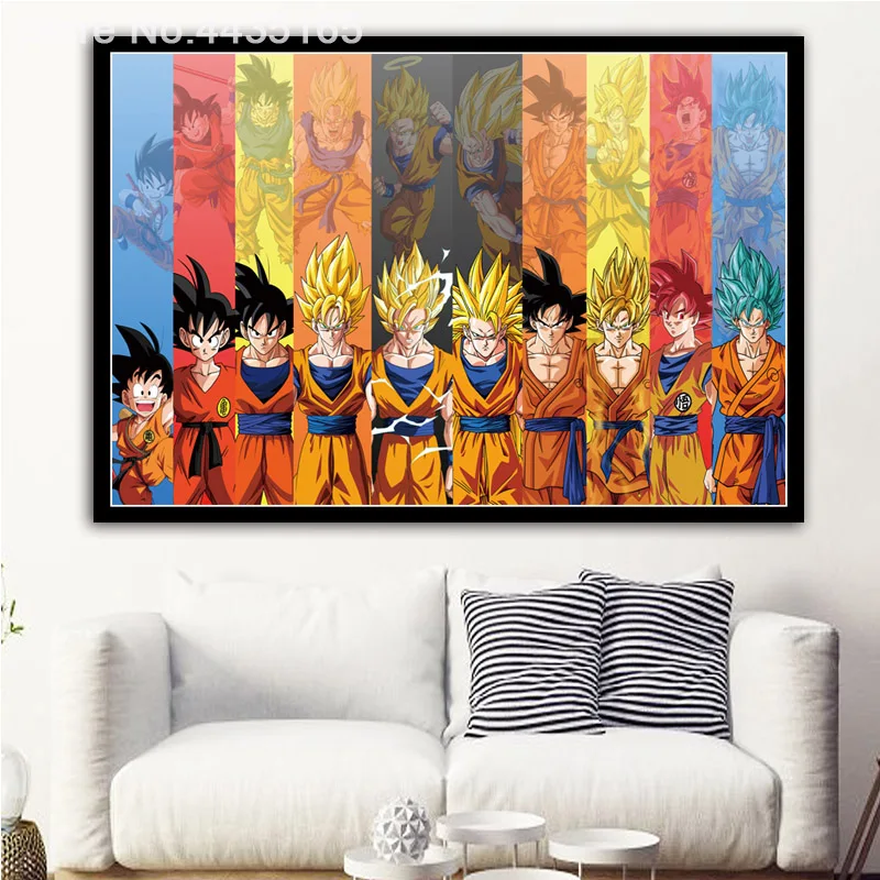 Dragon Ball Z Супер плакат Гоку ультра инстинкт освоили Гуляя стены Книги по искусству изображение Плакаты и принты живописи для украшения комнаты