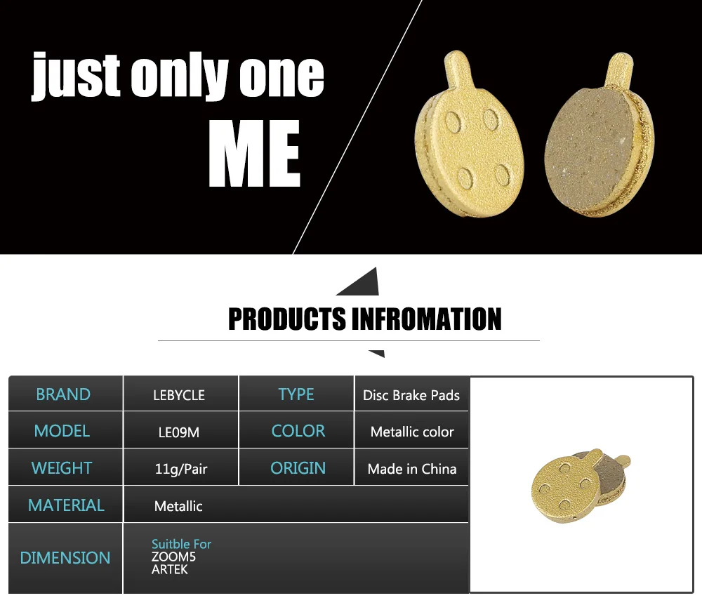 LeBycle-одна пара велосипедных дисковых тормозных колодок металлические блоки MTB для ZOOM 5 Mechanica велосипедные аксессуары для велосипеда pa