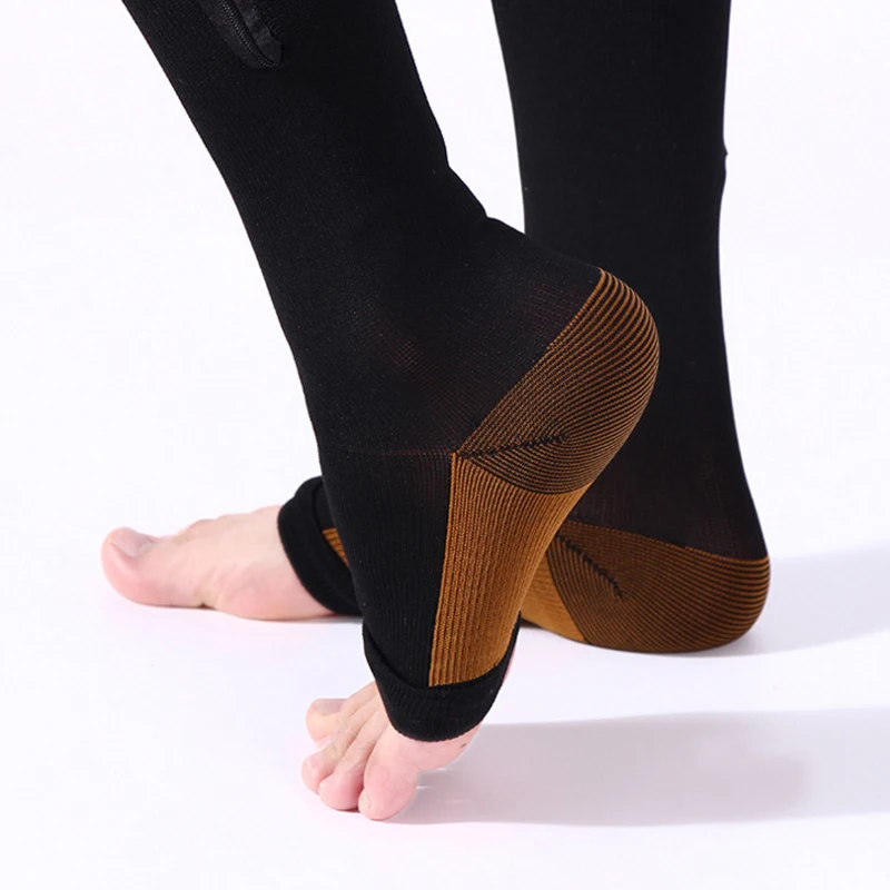 1 пара Компрессионные носки до колена на молнии|compression socks|sox compression sockstoe socks |