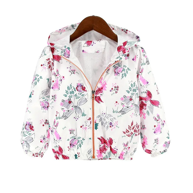 

Baby Autumn Spring New Girls Clothes Jackets Coats Children Flowers Hooded Windbreaker For Baby Clothing Kids Outerwear 1 3 5 6
