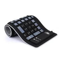 Новая портативная складная Бесшумная USB силиконовая клавиатура