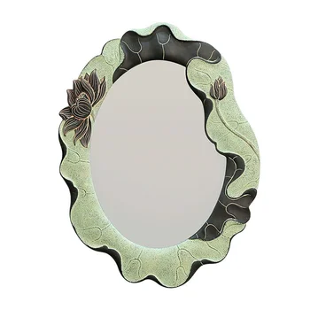 شراءمرآة حمام جدار ديكور الفني الفردية الحمام المرحاض غرفة نوم الرجعية ماكياج المرآة البالونية الفرعية التعميم Wx7181718
