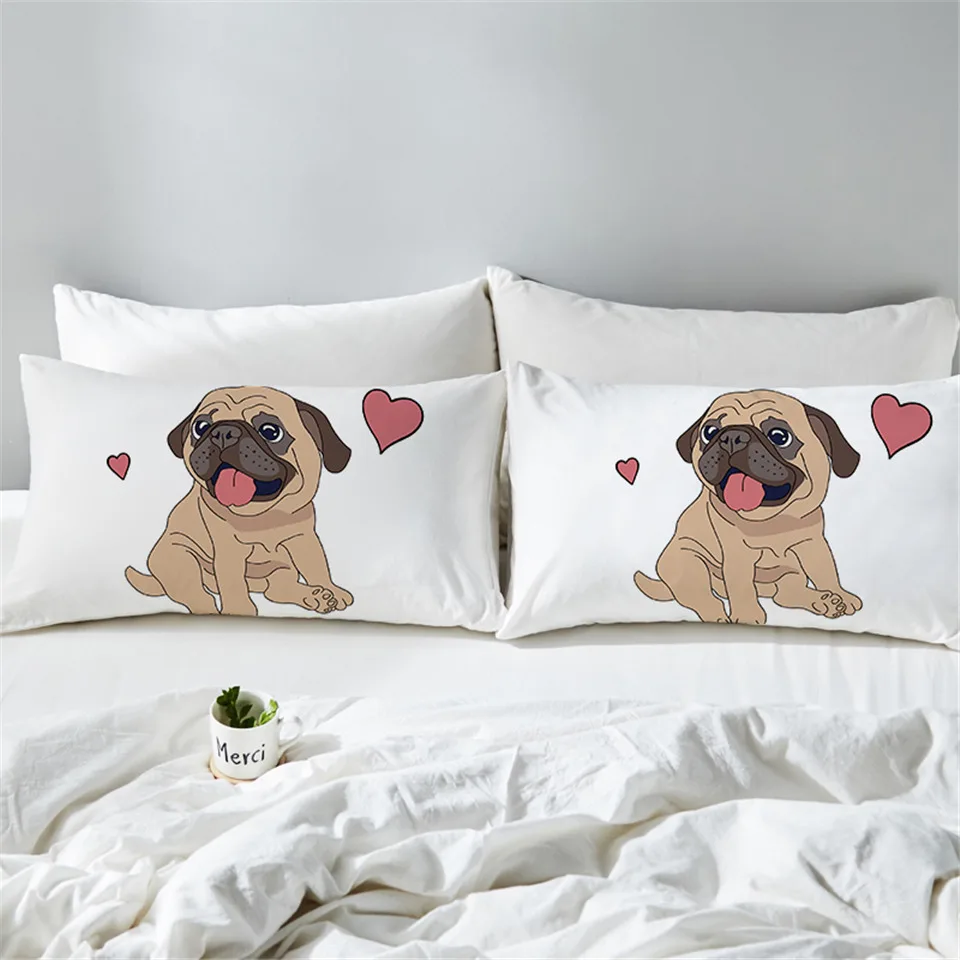 BeddingOutlet-Hippie-Pug-Pillowcase-Animal-Cartoon-Decorative-Pillow-Case-for-Kids-Cute-Bulldog-Pillow-Cover-Dog