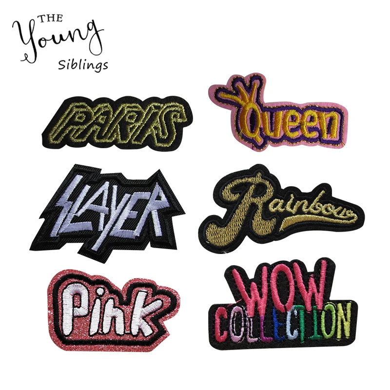 

New Iron On Patches Rock Band Letter Patch Cheap Embroidery Sew On Cartoon Patches For Kids Clothes Jacket Hat Badges