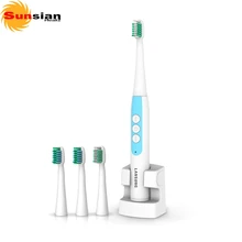 A1 Sonic Electric Toothbrush + 4pcs Soft Toothbrush Head Waterproof Inductive Wireless Rechargeable 5 Teeth Brushing Modes