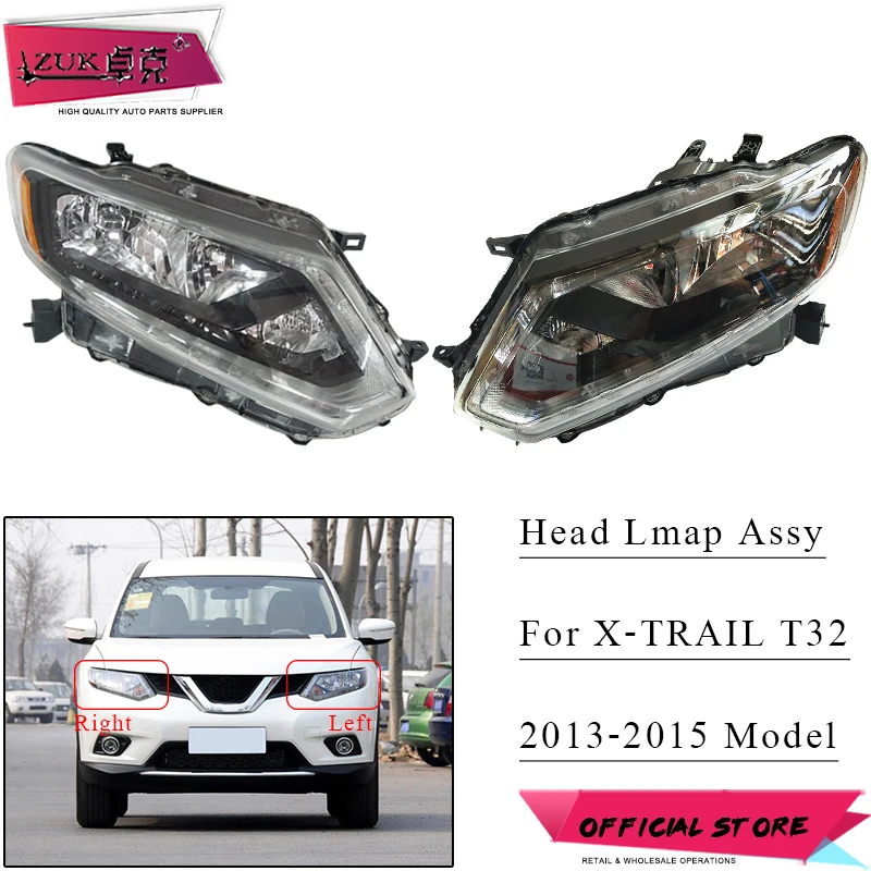 

ZUK 2PCS Front Halogen Headlight Headlamp Head Light Lamp Daytime Running Lamp For NISSAN X-TRAIL ROGUE T32 2013 2014 2015 2016