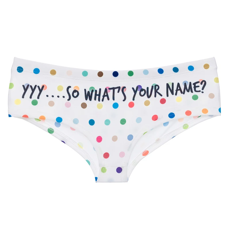 

DeanFire Your Name Color Dots Funny Print Kawaii Panties Underwear Lovely Push Up Briefs Sexy Ladies Lingerie Thong