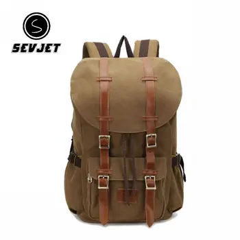 

Hot Sale Men Backpack Canvas Large Backpack Travel Bags For Men/Women Vintage Military Style Backpacks Casual School Bag BB003