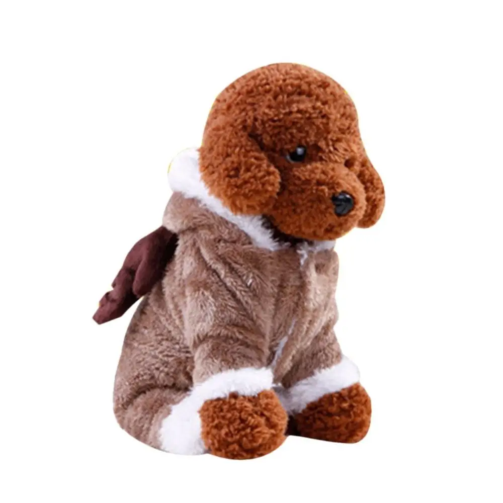 Coral Fleece Dog Coat Autumn Winter Coat Four Legs Dog Clothes Outer Garmentin Dog Dresses from