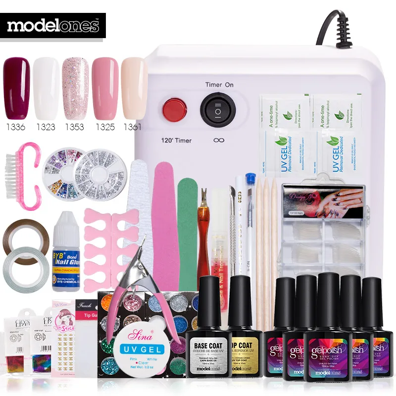 nail sets big polish w 5 Nails Off 35Pcs/Lot Set Colors Modelones Tools Soak Full