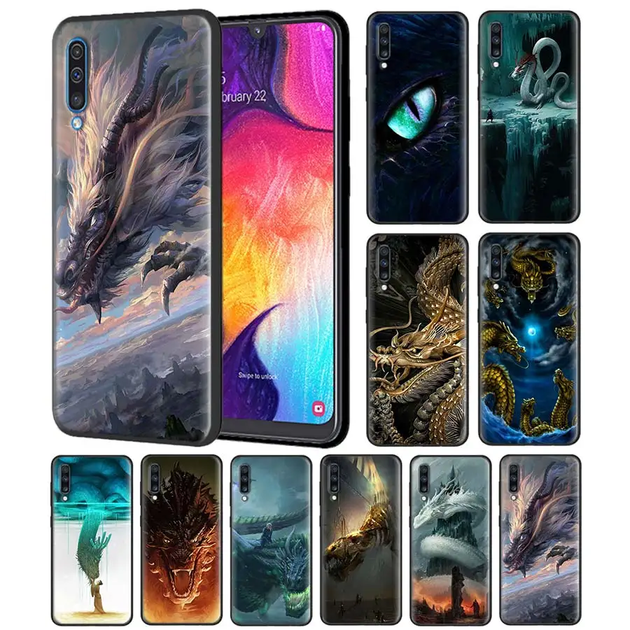 

Dragon Big Eyes Case for Samsung Galaxy A70 A50 A20e A80 A60 A40 A30 A10 A6 A8 Note 8 9 10 Black Silicone Cover Coque Casos