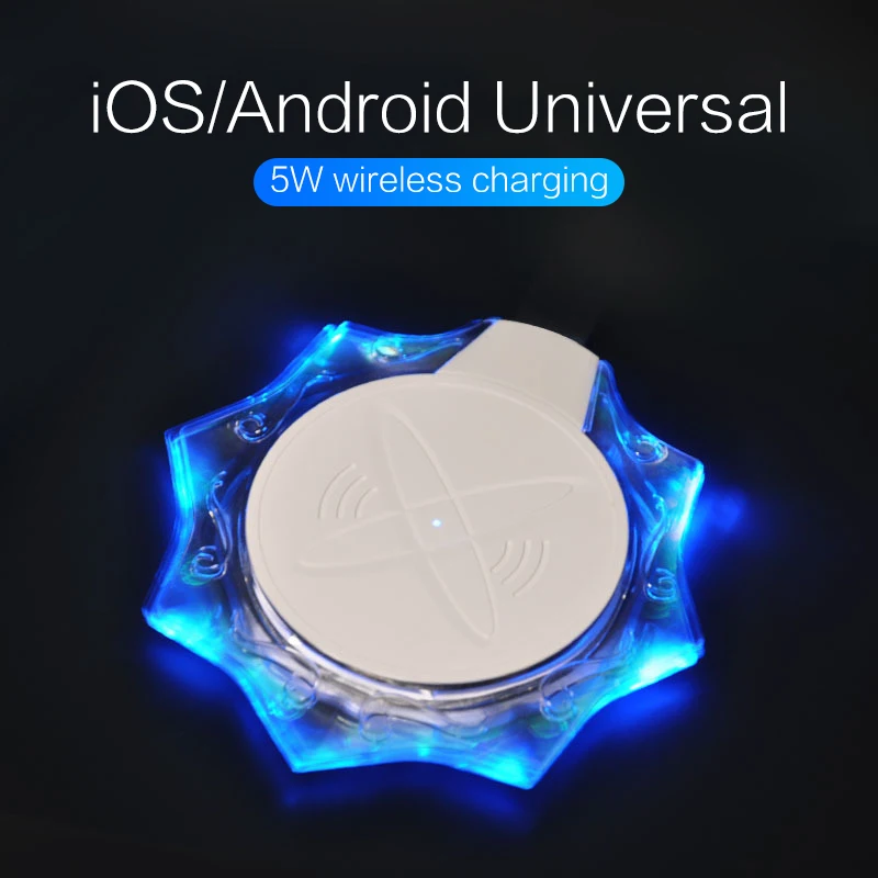 K10 беспроводное USB зарядное устройство универсальное QI кристальная основа прозрачная быстрая база ультра-тонкая зарядная подставка для мобильного телефона Apple Android