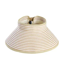 Дети Лето, защита от солнца пляж складные широкие полями полоса соломенная шляпа Кепка Sunhat