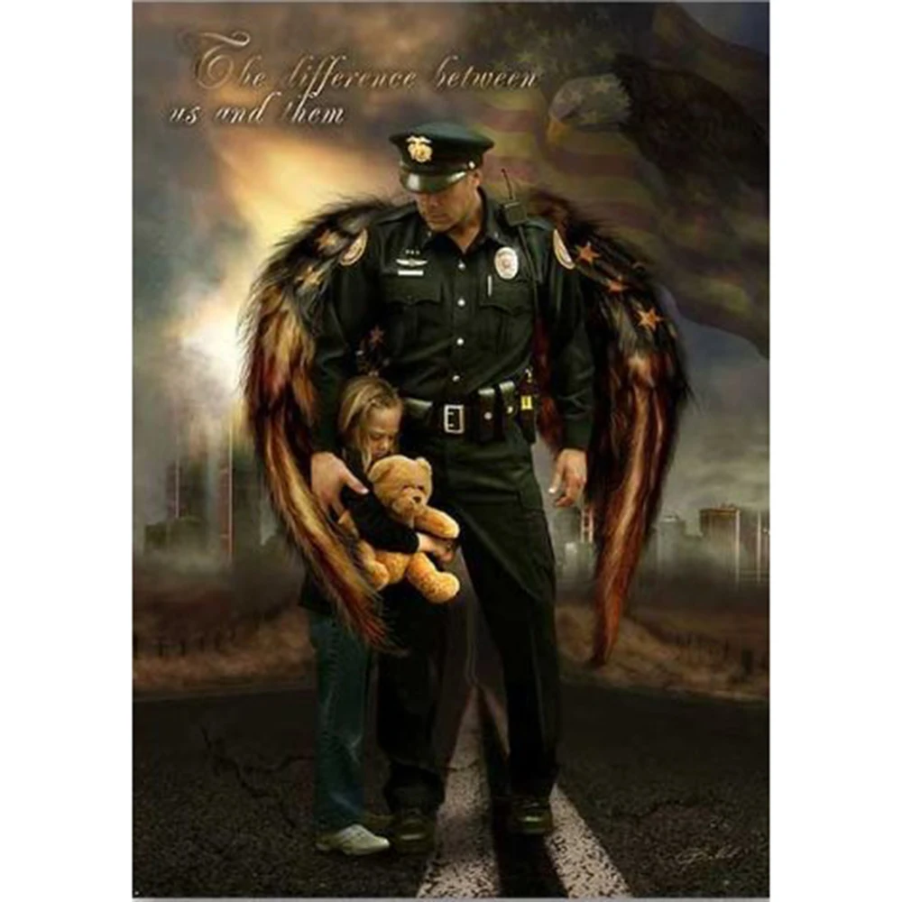 

Full Square/Round Drill DIY Diamond Embroidery Police and child 5D Diamond Painting Cross Stitch Rhinestone Mosaic Home Decor