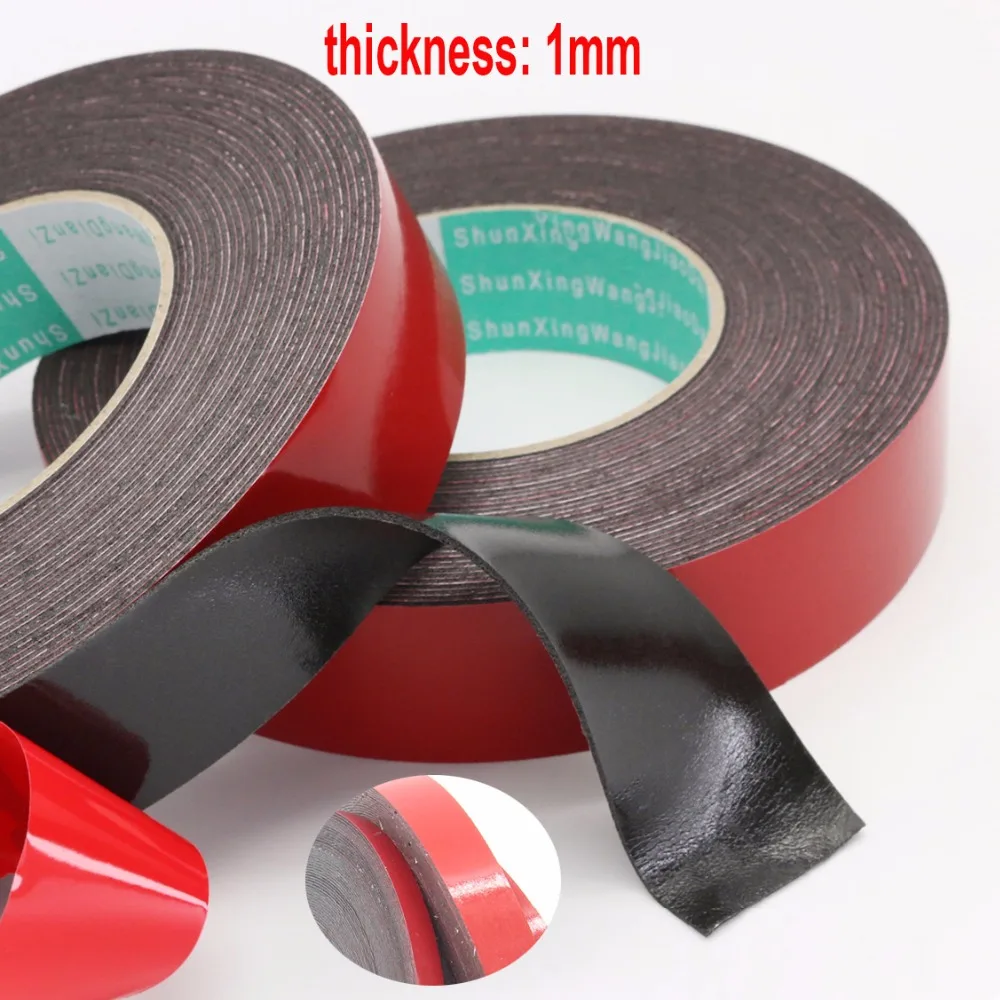 1 Roll (1mm thick x 10m length) Double sided Adhesive Black Foam Tape for Computer display,LED