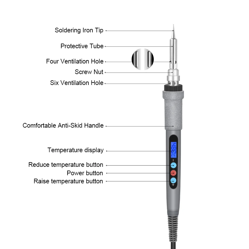 Electric Soldering Iron Kit 110V 220V 60W Adjustable Temperature Soldering Iron Set With Desoldeirng Pump Welding Tip Stand Tool