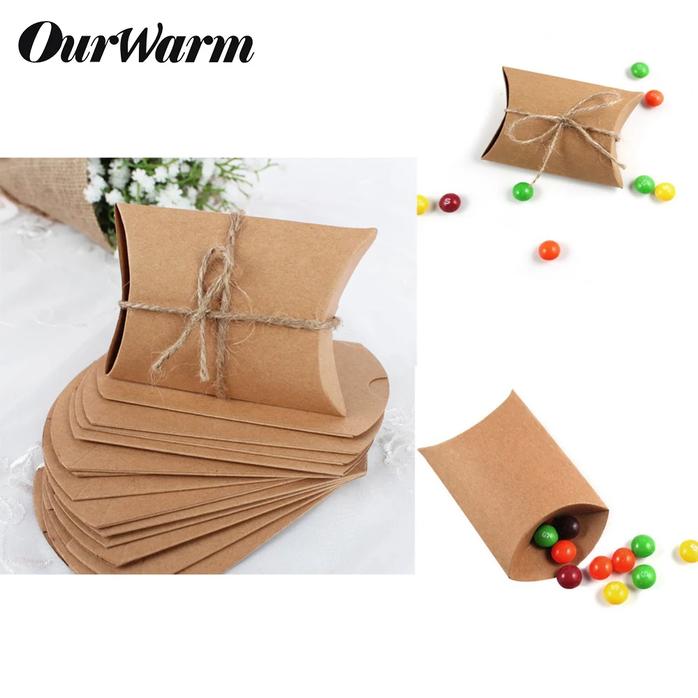 Подушка OurWarm из крафт бумаги 10 шт. коробка для конфет джутовые веревки свадебные