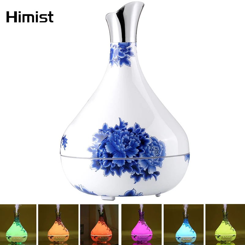

Blue and White Porcelain Essential Oil Diffuser 300ml Air Humidifier 7Color LED Light Aroma Diffuser Aromatherapy Mist Maker