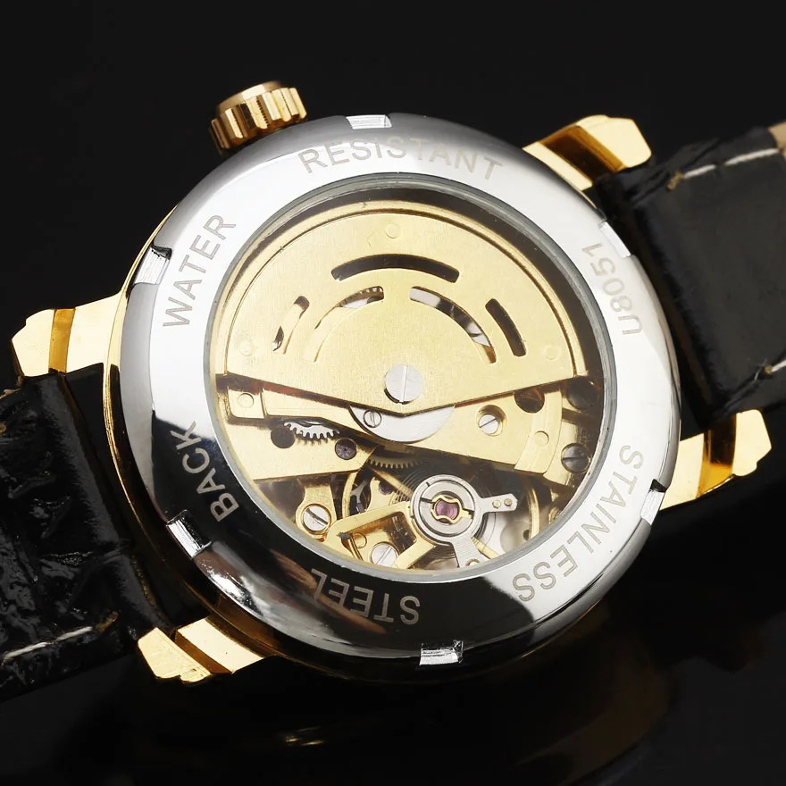 Лидирующий бренд WINNER, автоматические механические женские модные часы, классические женские часы с каркасным циферблатом и ремешком из натуральной кожи