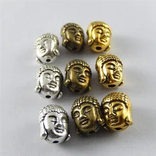 Wholesale 12pcs Antique Tone Bronze Gold Mixed Buddha Head Small Metal Jewelry Making Charms Necklace Bracelet