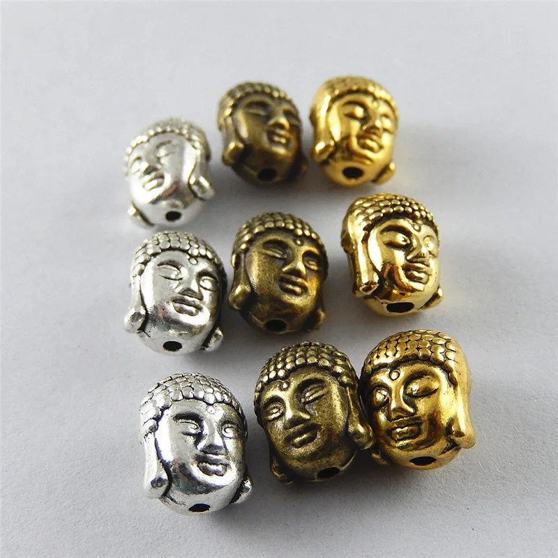 Wholesale 12pcs Antique Tone Bronze font b Gold b font Mixed Buddha Head Small Metal font