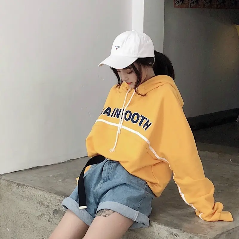 SWYIVY Hoodie Sweatshirt Women Lovely Sweet 2019 Spring Autumn New Female Letter Short Sweatshirt Red Hoodie Women Plus Size XXL