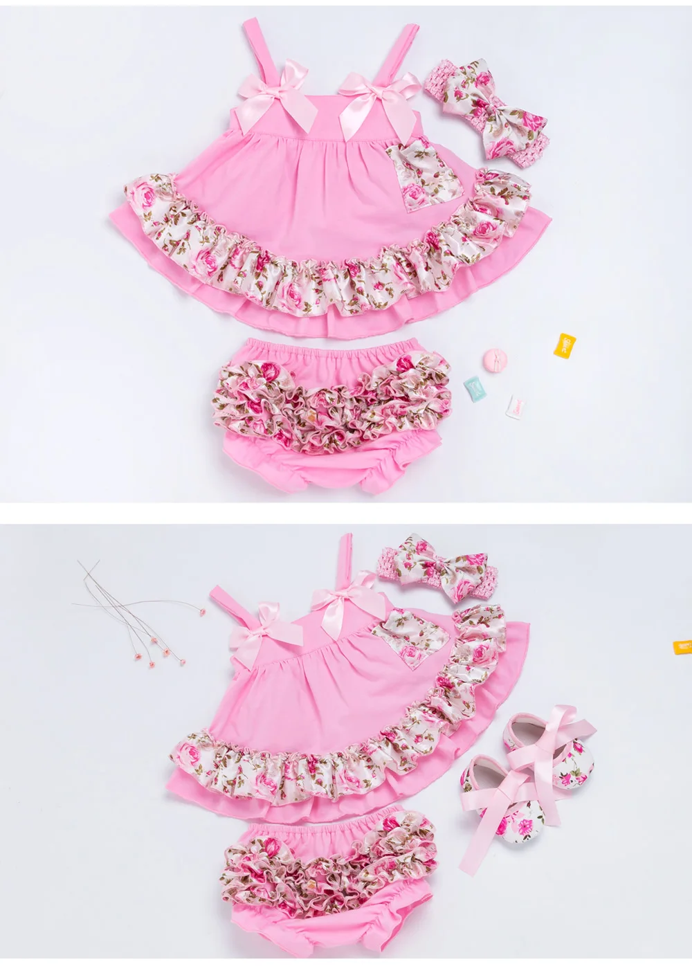 Baby Swing Top Rose Baby Girls Clothing Set Summer Style Infant Ruffle Outfits Christams Gifts Newborn Girl Clothes Baby Clothing Set classic