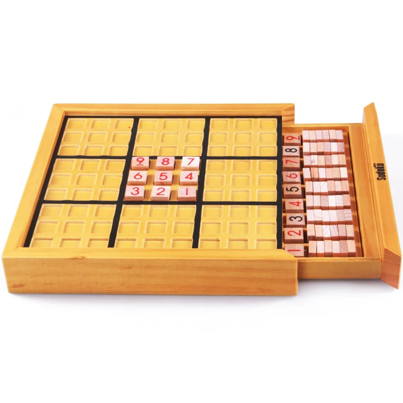 Высокое качество древесины sodoku Шахматные игры с спрятана деревянный ящик Настольная игра Memory Puzzle Званый ужин Семья для игр Best подарки