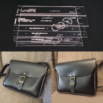 

Acrylic Stencil Laser Cut Template DIY Leather Handmade Craft Shoulder Bag Sewing Pattern 300x250x60mm