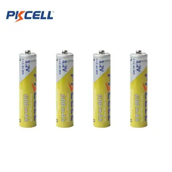 

4pcs/lot Pkcell 1.2V AAA Ni-Mh 600mAh Rechargeable Batteries High Capacity Batteries Set With 1000 Cycle