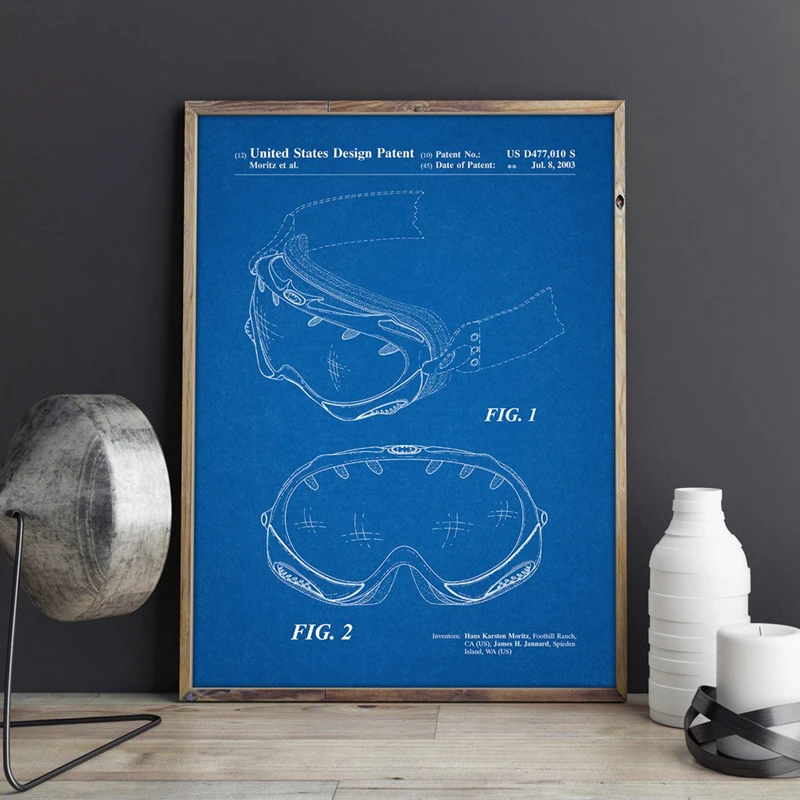 Ski Goggles Patent Canvas Prints