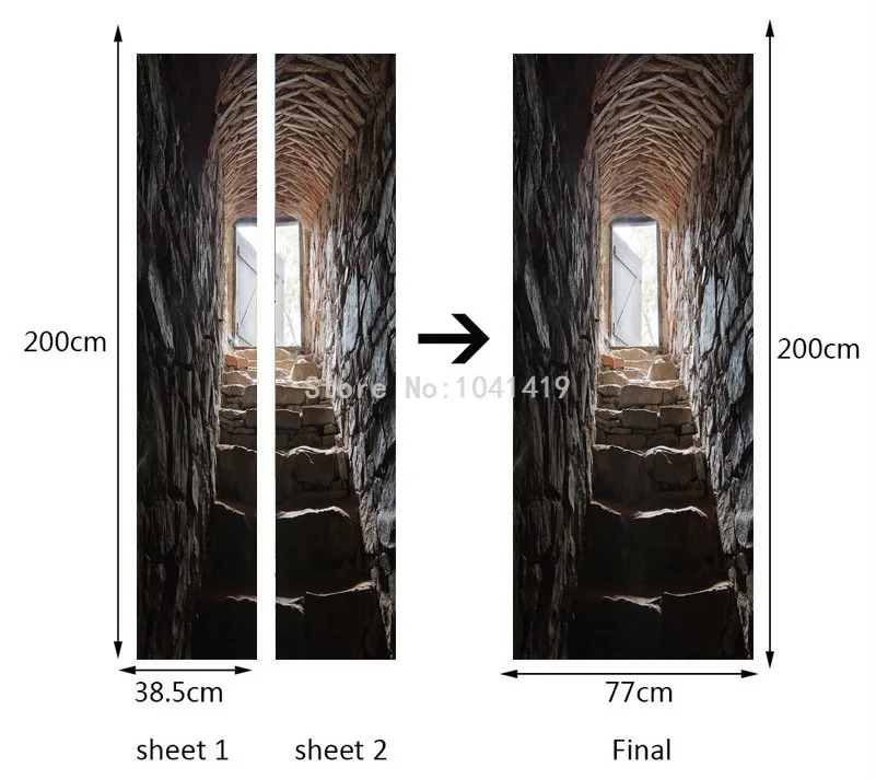ПВХ самоклеющиеся водонепроницаемые обои 3D стерео лестница фото настенная дверь наклейка гостиная индивидуальная наклейка для домашнего декора