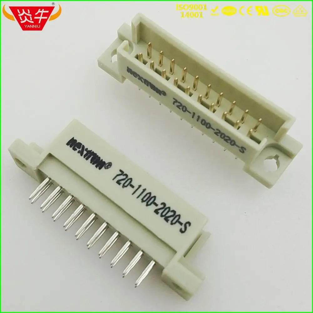 Контактный разъем 220 DIN 710-1100-2020-S 2*10P 20 контактов европейская розетка контактный