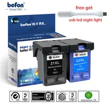 2 шт. для HP 21 22 HP 21 HP 22 21XL 22XL XL картридж для HP deskjet 3915 D1530 D1320 F2100 F2280 F4100 F370 C9351AA C9351AA