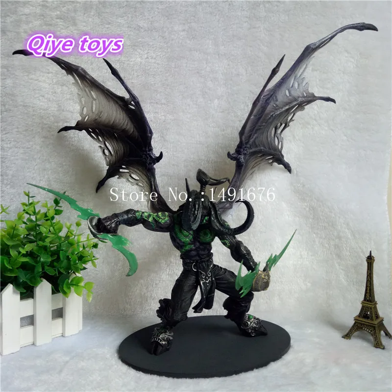  29cm WOW Demon Form Illidan Action Figures Toys Dota 2 Demon Hunter PVC Collectible Figures Model D