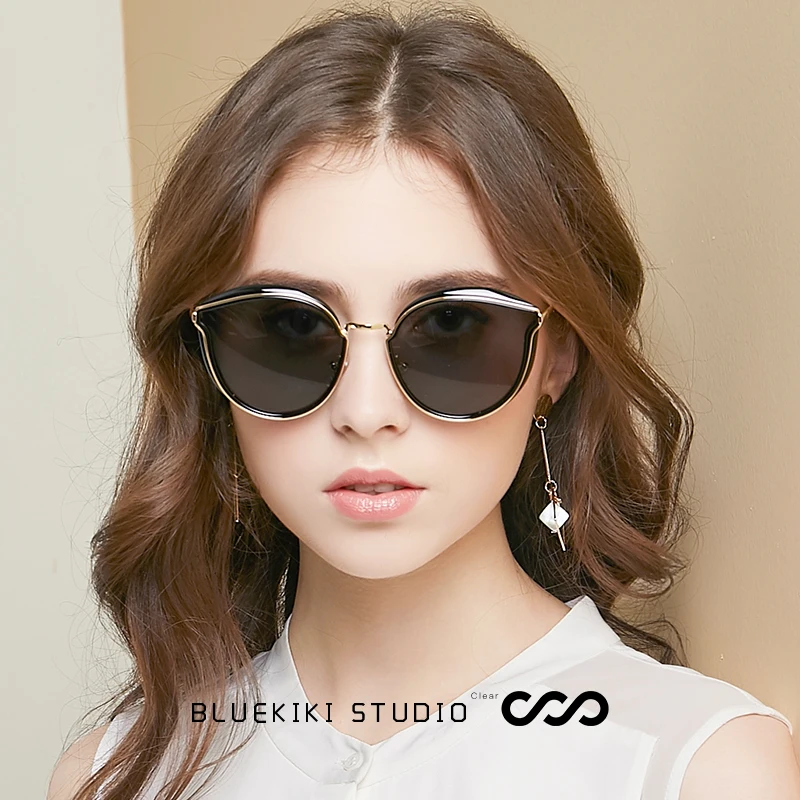 

KIKI Cat Eye Sunglasses Women Polarized 2019 Female New Vintage Luxury Brand Design Ladies Retro Driving Black UV400 Sun Glasses