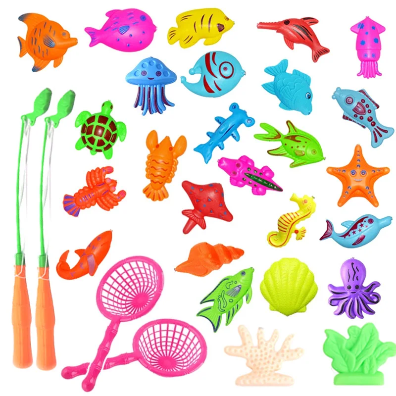 С надувным бассейном, магнитная рыболовная игрушка, набор удочек для детей, детская модель, игры в рыболовные игры, игрушки на открытом воздухе