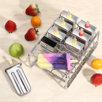 

Stainless Steel DIY Ice Lolly Stick Maker Mold Ice Cream Moulds Reusable Tool E2S