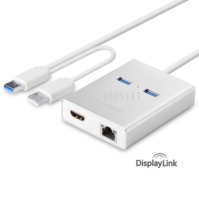 Special Price Ugreen 40243 USB 3.0 Multi-Display Adapter USB3.0 To HDMI DVI External Graphics + Gigabit Ethernet Network Card NIC + HUB