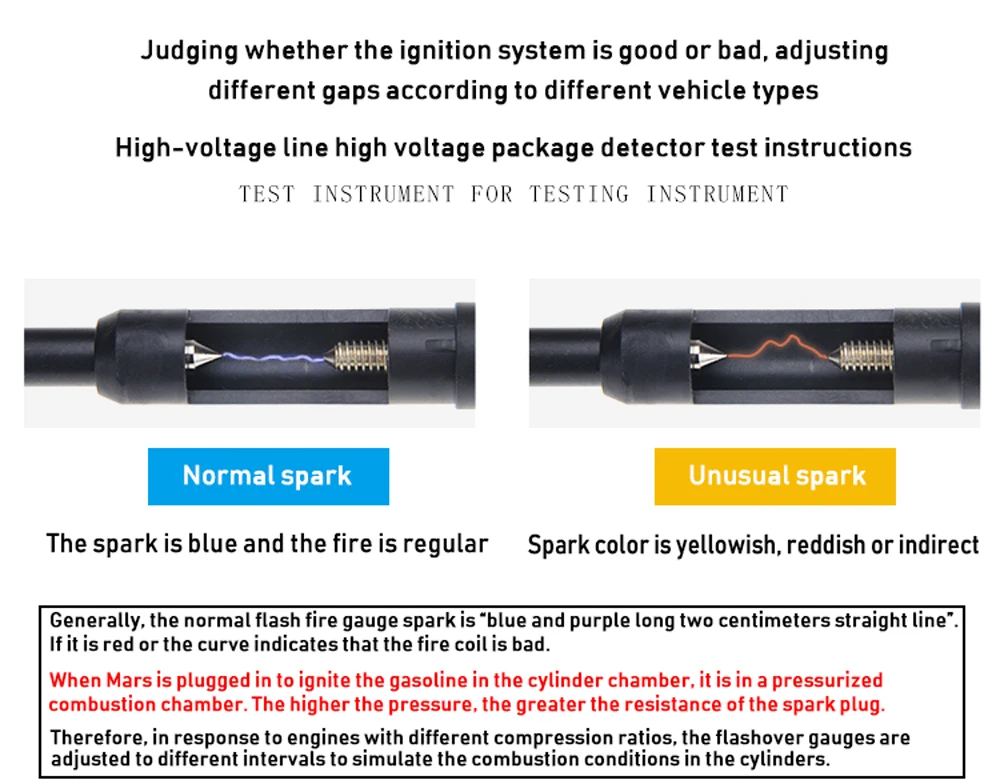 Автоматический детектор катушки зажигания провод к свече зажигания диагностическая система запуска Высоковольтная линия пакет детектор измеритель скачка огня