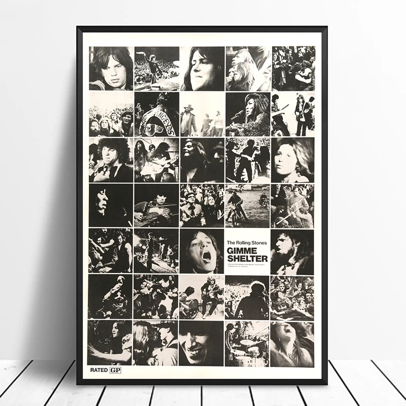 Rolling Stones Gimme Shelter Vintage Classic Movie Poster Home Decor Wall Decor Wall Art Canvas painting Cnavas print