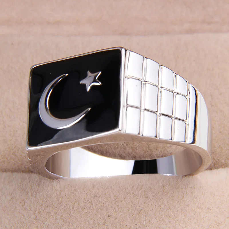 

fashion men's alloy black enamel star flag finger ring US 8/8.5/9/9.5/10.5/11/11.25 size one piece xydr188