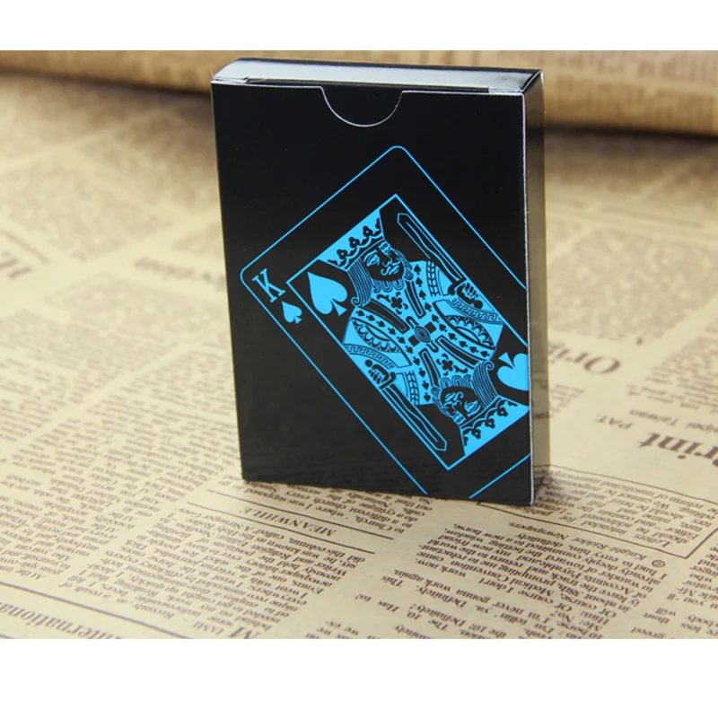 Водонепроницаемые черные пластиковые игральные карты, волшебные карты для покера коллекционные колоды мост ПВХ игральные карты с бумажной коробкой/жестяная коробка