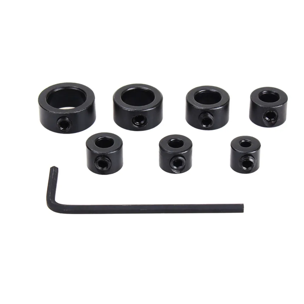 

8pcs 3-12mm Drill Bit Locator Depth Stop Collars Ring Positioner + Hex Wrench